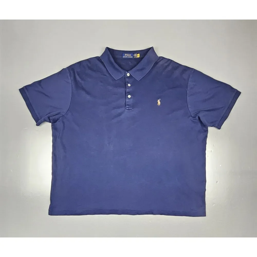 Polo Ralph Lauren Polo‎ Shirt Mens 3XB. Blue Label Yellow Pony.